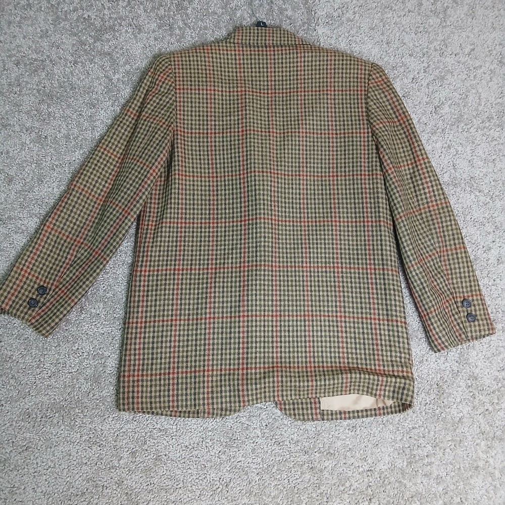 Doncaster Silks 100% Woven Silk Plaid Blazer Jacket Brown Green Red Womens 6 - Picture 10 of 14